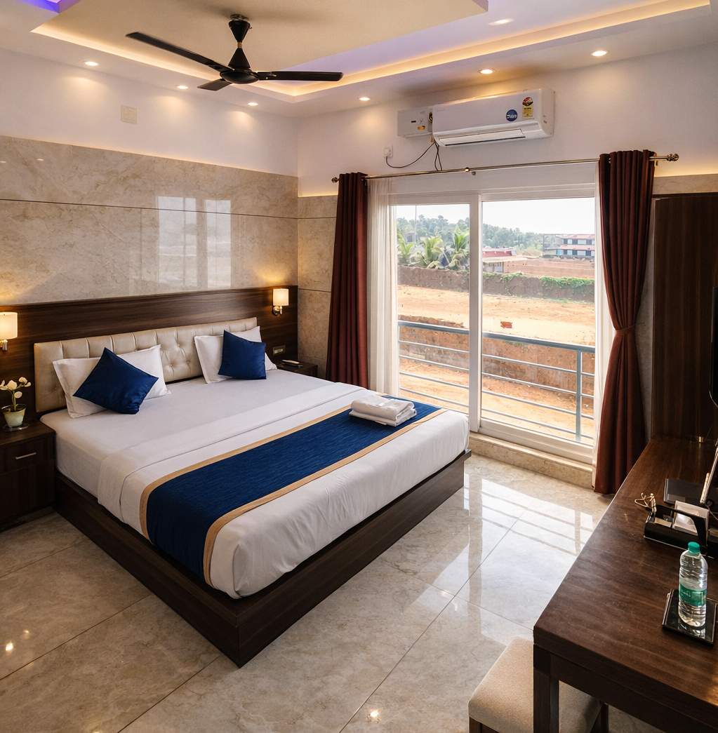 Best resort in Murudeshwara side sea view room with balcony